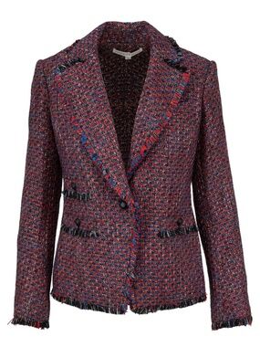 $695 VERONICA BEARD "Fabian" Tweed Blazer Jacket Sz 4 Multicolor